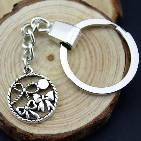 

6 шт. брелок женщины брелки мода брелки для мужчин лук 21x19mm, Slivery;golden