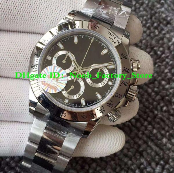 

2 Color Top Factory Version 116520 Mens Automatic Eta 4130 MOVEMENT Watch Men Stainless Steel Bezel Luminous Chronograph Sport Dive Steel