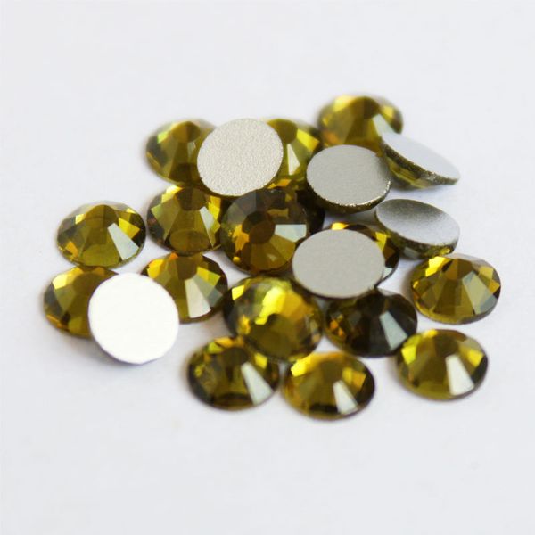 

1440 pcs/pack ss3-ss34 olivine nail art decorations rhinestones for 3d charm glass flatback non ix diy nails decorations, Silver;gold