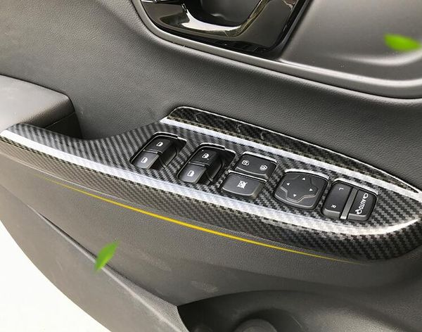 

abs car windows lifting buttons panel decoration cover,protection sticker for hyundai kona kauai encino 2018