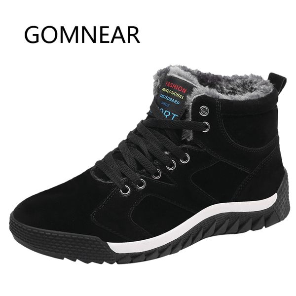 

gomnear hiking shoes with fur winter sneakers for men outdoor anti-skid tourism hiking camping sneakers tactical hunting boots