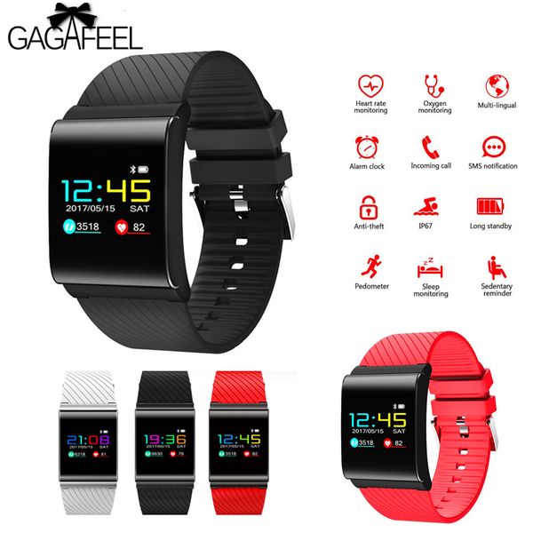 

gagafeel x9 pro smart wristband colorful screen smart bracelet heart rate monitor pedometer waterproof bluetooth 4.0 watch, Slivery;brown