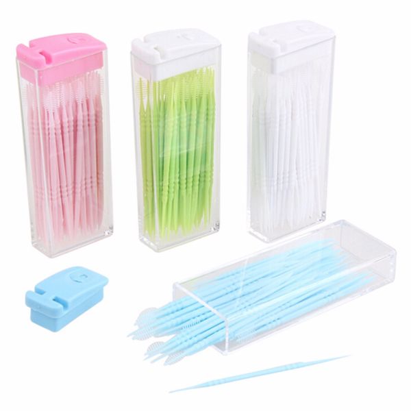 

50pcs/box/set dental floss interdental toothpick brush brush teeth stick dental oral care toothpicks floss pick double head