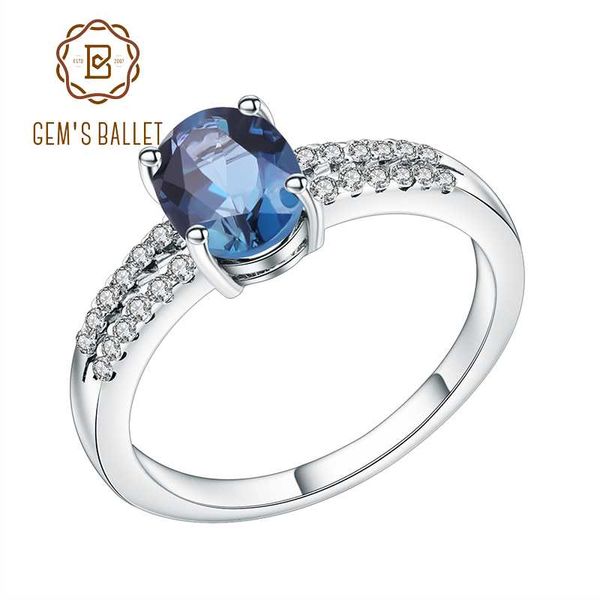 

gem's ballet halo 1.57ct natural london blue z engagement promise ring 100% 925 sterling silver rings for women fine jewelry, Golden;silver