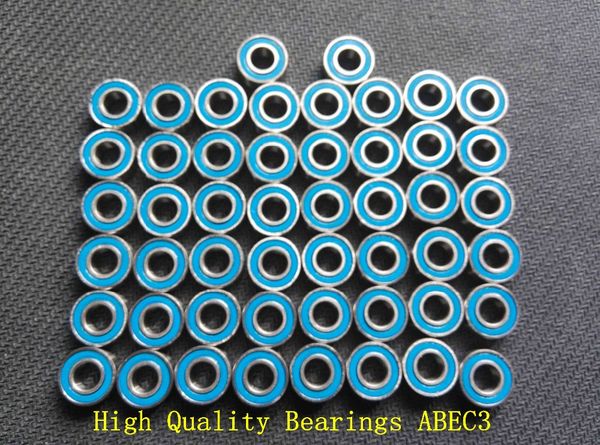 

50pcs 5x8x2.5 blue rubber bearings mr85 2rs abec3 5x8x2.5mm model bearings