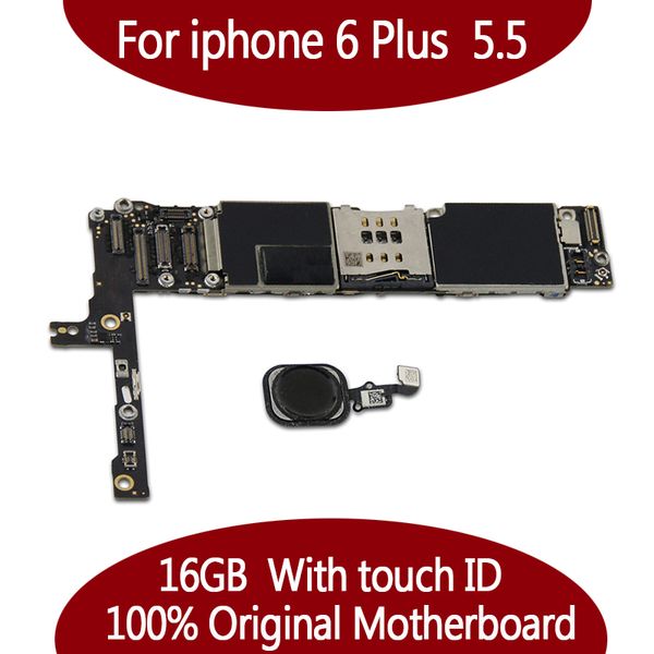Per iPhone 6 Plus 16 GB 64 GB 128 GB Scheda madre Scheda madre sbloccata originale con funzione Touch ID Buona qualità Spedizione gratuita