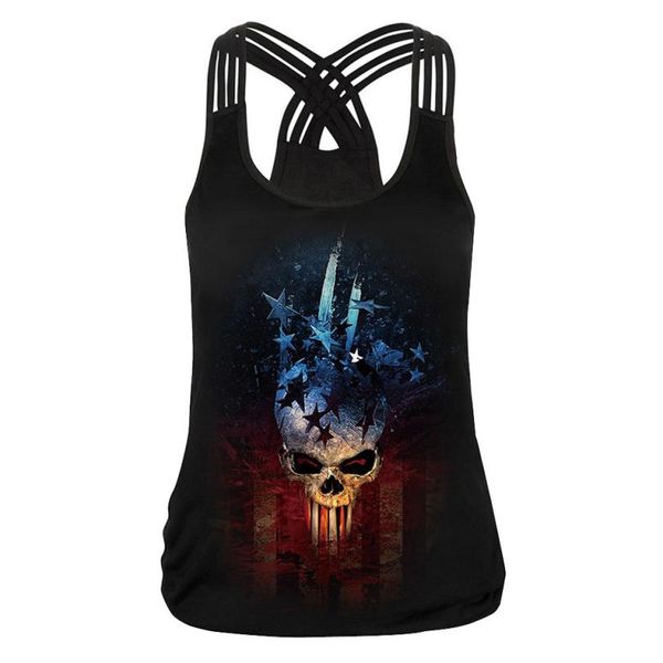

jaycosin tank women sleeveless summer v neck vest bandage printed blouse crop bandage camis clothes apr27, White