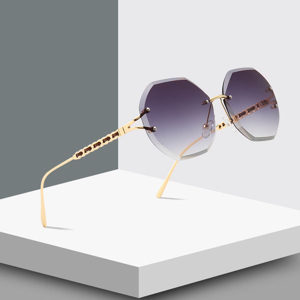 

pawxfb brand designer fashion rimless square sunglasses women men alloy frames glasses eyeglasses occhiali da sole, White;black