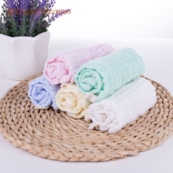 

1 piece baby bath towels 100% cotton gauze solid new born baby towels 30*30cm ultra soft strong water absorption care bb251