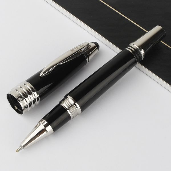 

Top Luxury MB monte brand JFK fiber carbon carb Fountain/Ballpoint Pen/rollerball MT pen black resin rollerball pens AAA quality