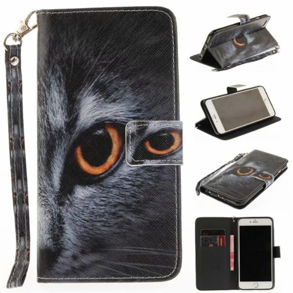 

флип бумажник case для iphone 6 plus 6 s plus случаях coque животных волк тигр лев окрашенные искусственная кожа телефон сумки аксессуары об
