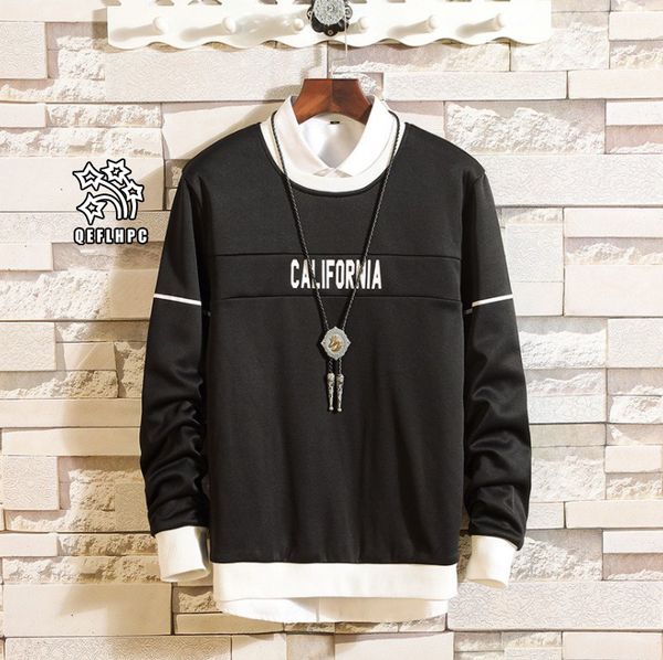 

autumn winter keep warm fashion casual men coat sweater long sleeves men hoodies & sweatshirts men clothing circular collar pullover ay79, Black