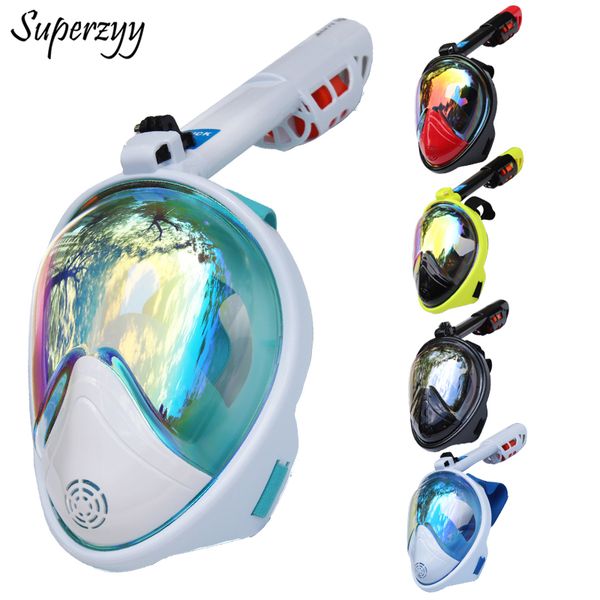 

full face diving mask anti-fog snorkeling mask underwater scuba spearfishing children/glasses training dive equipment