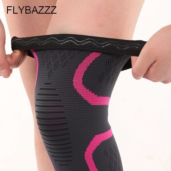 

flybazzz breathable warmth kneepad outdoor cycling sports safety knee pads training high elastic knee support protect 1pcs, Black;gray