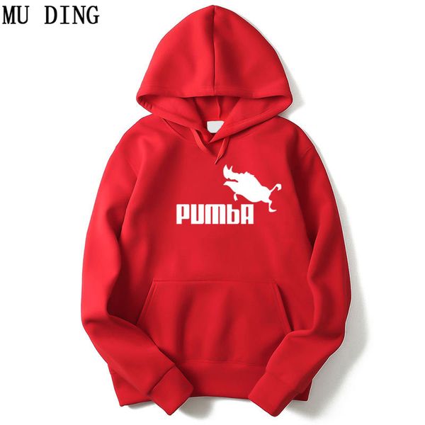 

MU DING 2017 New Funny Printed Pumba Black Hooded Mens Hoodies and Sweatshirts Hoodies Men Autnmn Winter Brand Skateboard Hoodie