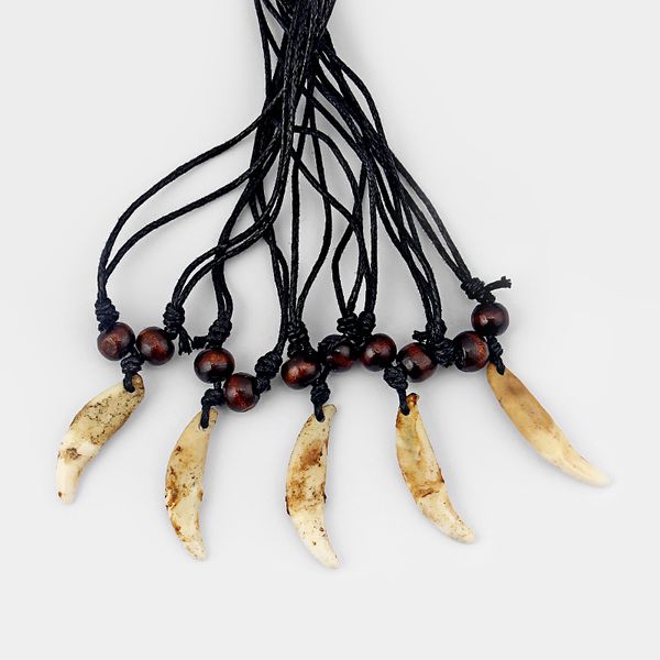 Whole Black Wax Cotton Cord Real Wolf Tooth Teeth Pendant - Real Wolf Tooth Pendant Whole Black Wax Cotton Cord Real Wolf Tooth Teeth Pendant - Real Wolf Tooth Pendant