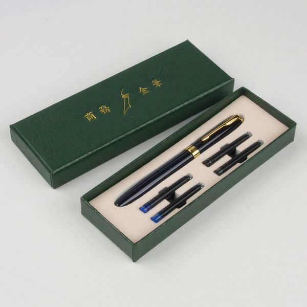 

school pen baoer 388 luxury gold clip fountain pen mix colors 0.5mm nib metal ink pens set for christmas gift