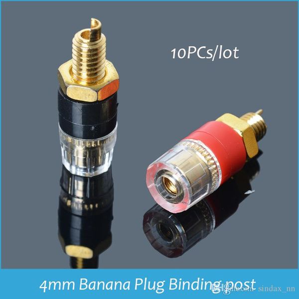 10PC Large Binding Post Gold plating for Speaker Power Amplifier 4MM Banana plug