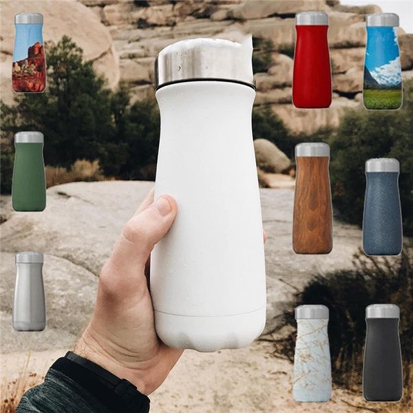 

cola big mouth coke bottle shaped bottle stainless steel vacuum cup flask outdoor sports portable bicycle travel water bottle 100pcs t1i813