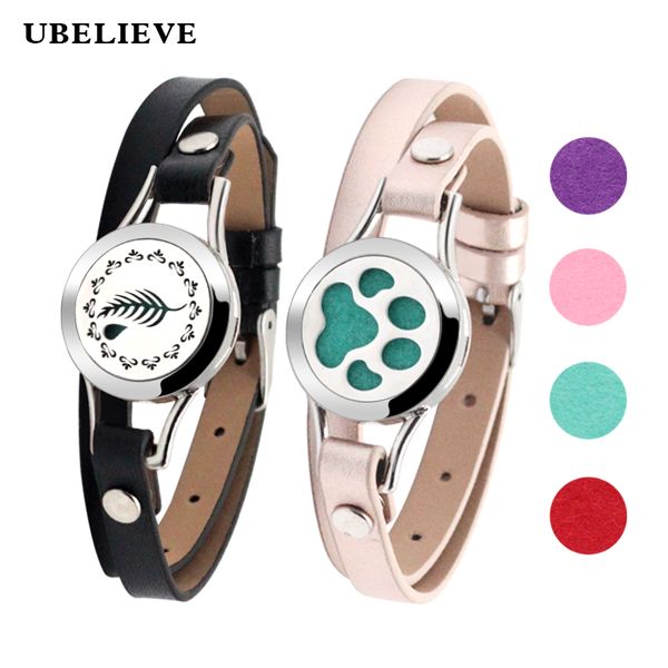 

stainless steel essential oil bracelet men leaf desingn handmade adjustable multilayer leather rope vintage charm bracelets, Black