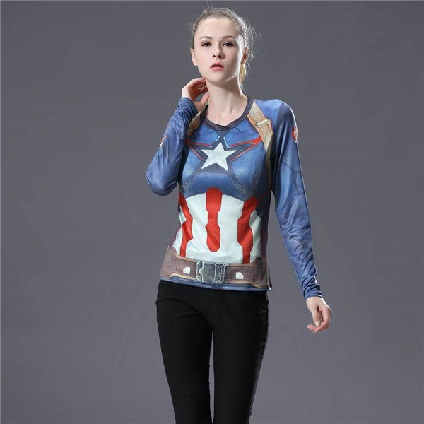 

3d print t shirt women yoga sport fitness compression shirt long sleeve yoga gym tshirt women, White;red