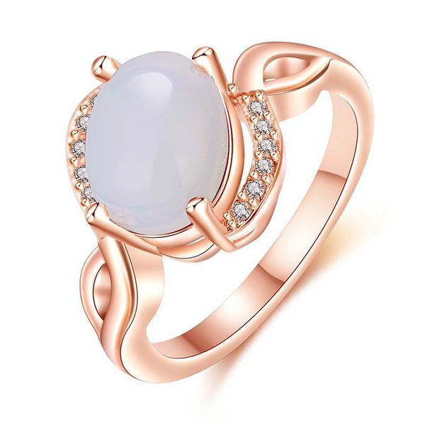 

easter popular style moonstone rose gold gemstone austrian crystal couple wedding rings sets for lovers four options, Golden;silver