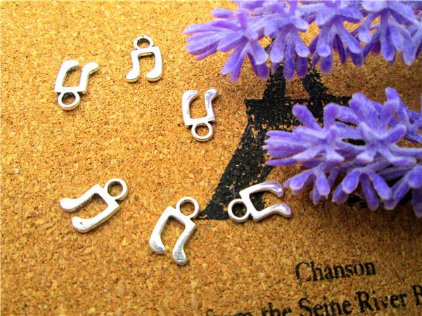 

240pcs-- music note charms, antique tibetan silver tone treble clef charm pendants, musical 8x11mm, Bronze;silver