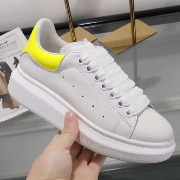 

High Quality lovers Womens Fashion White Leather Brown Back Platform Shoes Flat Designer Lady Black White sneakers for women 35-39