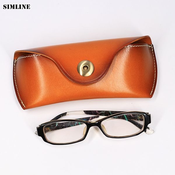 

genuine leather eye glasses case vintage handmade hard eyewear accessories sunglasses cases luxury spectacles box bag men women