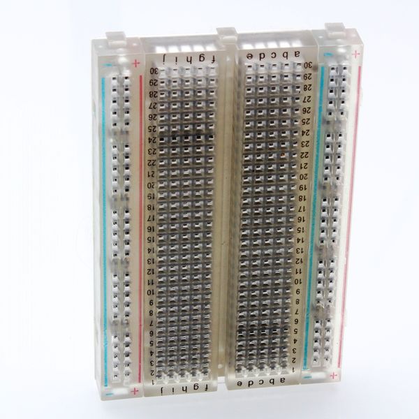 

breadboard - translucent self-adhesive for arduino it has 2 power buses, 30 columns, and 10 rows - a total of 400 tie in points
