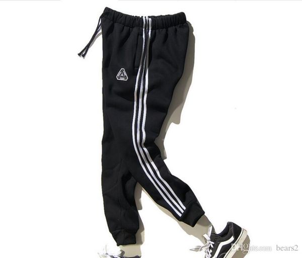 

скейтборд sweatpants мужчины женщины 3-полосная голеностопного ленточная sportsuit хлопок моды скейтборды лоскутная харен брюки бесплатная д, Black