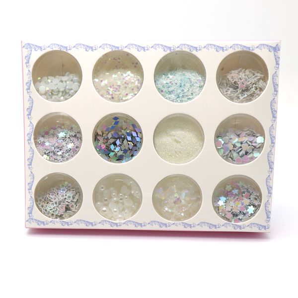 

different shaped mixed color 3d ultrathin sequins nail glitter flakes sparkly diy tips dazzling paillette nail art decorations, Silver;gold