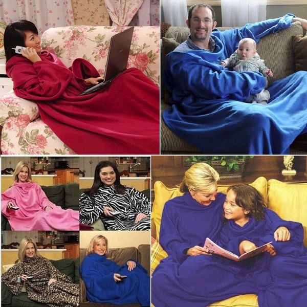 

зима теплая флис snuggie одеяло халат плащ с рукавами ленивый одеяло 5 цветов носимое одеяло jle35
