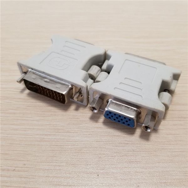 10pcs/lote dvi 24+5 a VGA 15pin Adaptador DVI DVI-i Male para VGA Adaptador de vídeo feminino Plug24