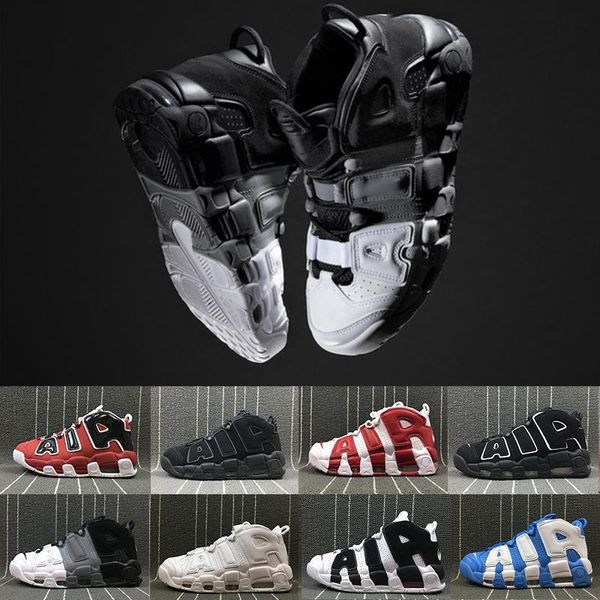 

2018 new air more uptempo mens basketball shoes zapatos scottie pippen brand olympic release gold varsity maroon black sneakers shoe, White;red