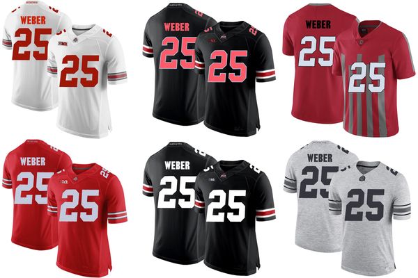 Novo Mike Weber 25 Jersey de futebol da faculdade Ed Campbell 34 Tamanho S-4xl Marinha/azul claro/branco Factory Outlet