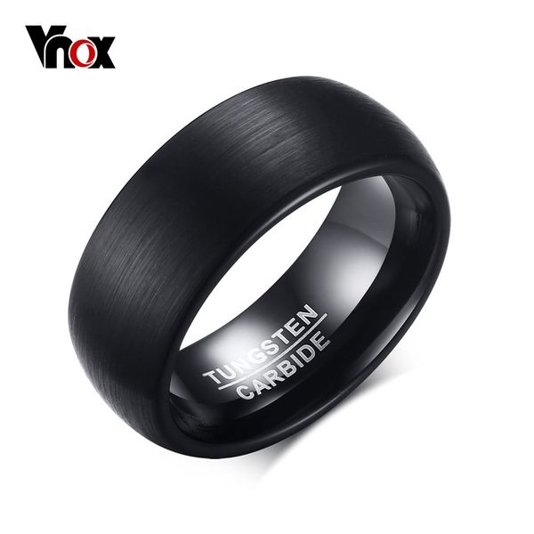 Vnox Jewelry 8 mm Wolframkarbid-Ehering für Herren, Farbe Schwarz, Größe 7–12 S18101607