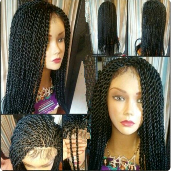 Hotselling Senegalese Twist Braided Lace Front Wigs Synthetic