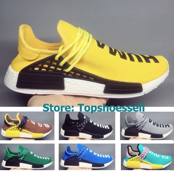

2018 Фаррелл Уильямс NMD человеческой расы TR Trail Hu NMDs мужские кроссовки желтый черный