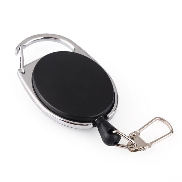 

retractable pull badge reel zinc alloy abs plastic id lanyard name tag card badge holder reels recoil belt key ring chain clips