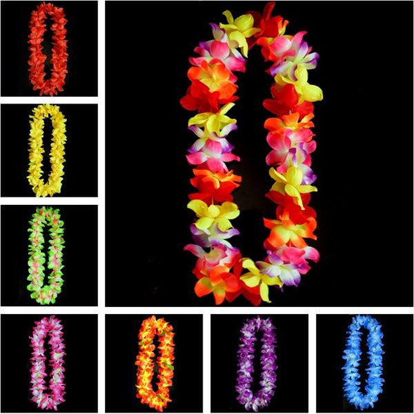 

fashion colourful hawaiian wreath artificial flowers necklace performing wreath dance party festival decorate wreath t3i0362