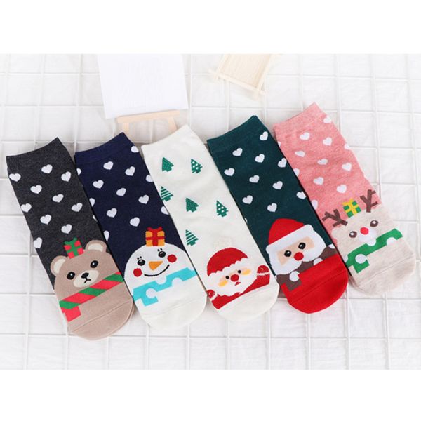 

новое прибытие рождественские носки женский подарок зимний праздник теплый женский мягкий удобный милый мультфильм снеговик хлопчатобумажные, Black;white