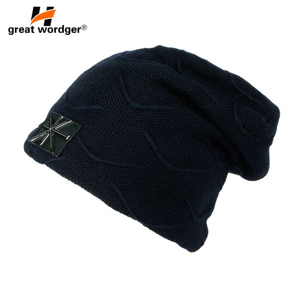 

winter outdoor sports caps windproof wool knitted thermal hiking caps skiing cycling running for women men, Black;white