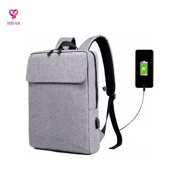 

backpack travel business notebook gray black blue computer bag with usb charging interface smart burglary college bag