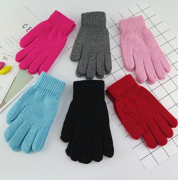 

autumn and winter women' fashion solid candy color knitted thermal gloves lady' winter knitted gloves, Blue;gray