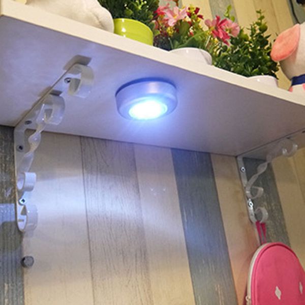 

mini wall light car kitchen cabinet light 3 led wireless push touch lamp