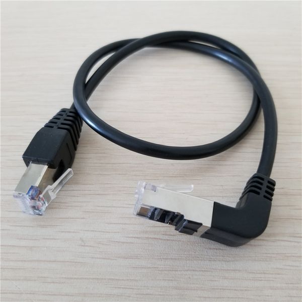 

Wholesale 100pcs/lot 90 Degree Angle RJ45 CAT5e Male to Male M/M Extension LAN Network Ethernet Cable 50cm