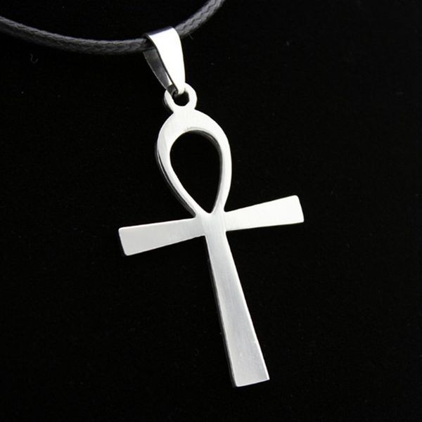 Mode Ankh Schlüssel Edelstahl Anhänger Halskette Ägyptisches geheimnisvolles Symbol Amulett Männer Frauen Geschenk altes ANKA Kreuz