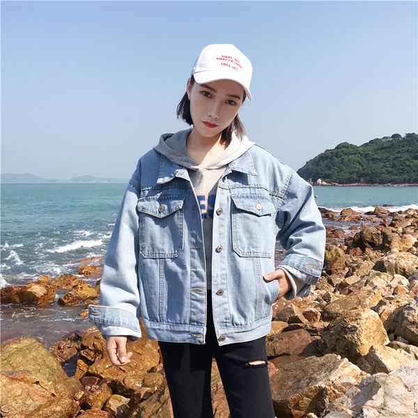 

wholesale 2018 new autumn winter selling women's fashion casual denim jacket y133, Black;brown