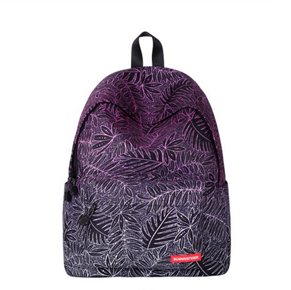 

leaves printing girls boys backpack bags school backpacks men women travel backpacks pink color